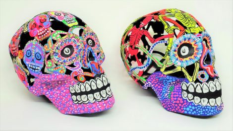 FJ005 Sm. Paper Mache Skull - Image 2