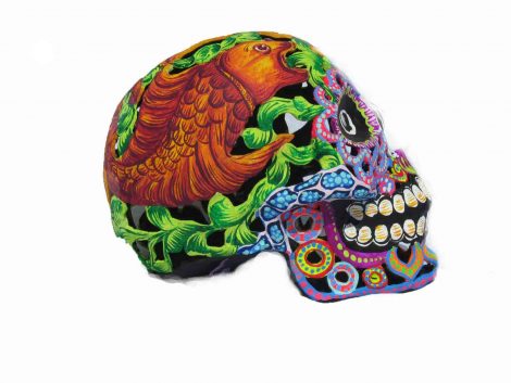 FJ001 Lg Paper Mache Skull (Fish) - Image 2