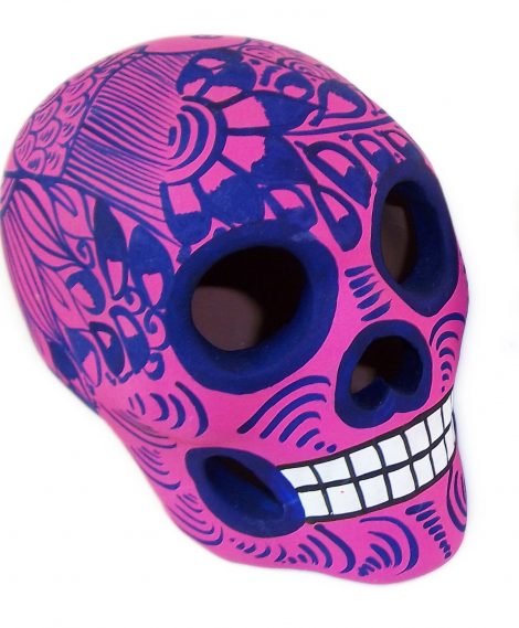 NA308 - Hand Painted Clay Skull (Sm.)
