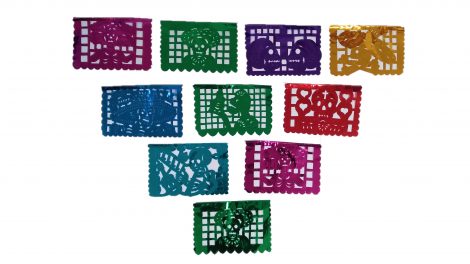 Day of the dead papel picado banners – Metallic