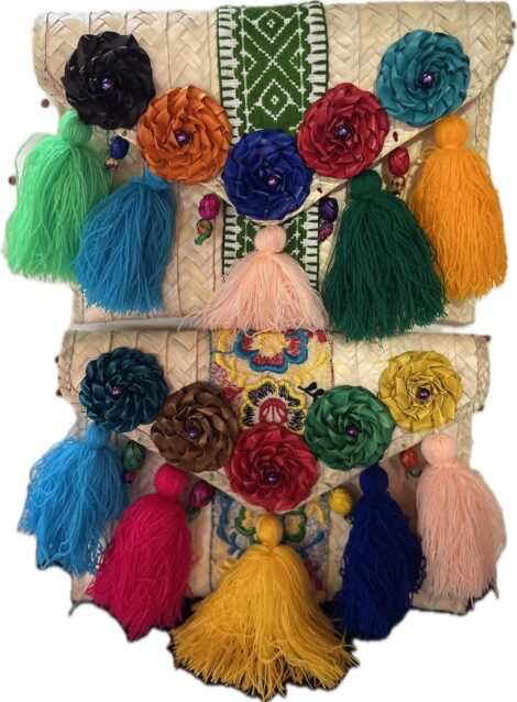 Bolsa palma con flores
